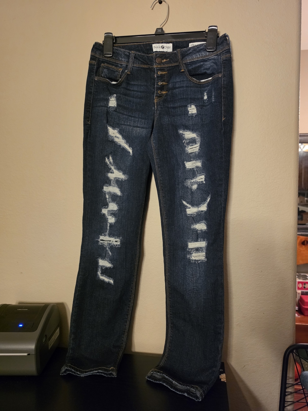 Dark Blue Distressed Skinny Jeans